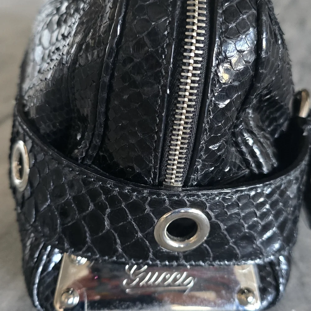 *AUTHENTIC* Gorgeous GUCCI Romy Boston Satchel - Python - Picture 14 of 15